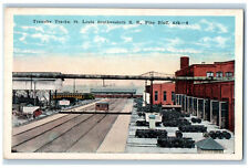 c1920's Transfer Tracks St. Louis Southwestern Railroad Pine Bluff AR Postcard picture