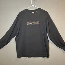 VTG Embroidered Harley-Davison Spellout L/S T-shirt  Clev Ohio Adult XL Black picture
