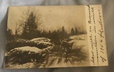 Maine RPPC 1907 Sawmill Greenwood Mtn. Winter Fancy Cancel Bullseye picture