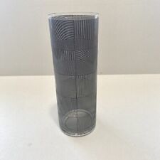 SYDNEY CASH MUSEUM OF MODERN ART NY MOMA OPTIC GLASS CYLINDER VASE BLACK & CLEAR picture