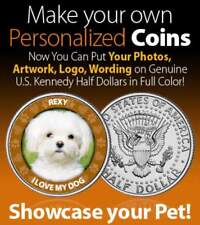 Make Your Own Personalized POKER CARD GUARD Put Photo on JFK Half Dollar US Coin picture