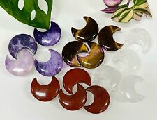 Wholesale Lot 16 Pcs 1.3” Natural Crystal Moons Healing Energy picture