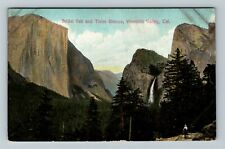 Yosemite Valley CA-California Bridal Veil Falls Three Graces Vintage Postcard picture