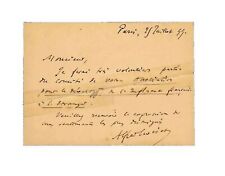 RARE “French Philologist” Alfred Croiset Hand Written Letter picture