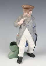 Antique German Bisque Figural Hobo Drunk Man Match Holder Porcelain Conta Boehme picture