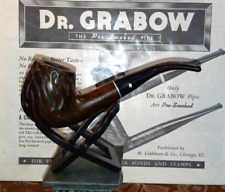 NICE VINTAGE USED ESTATE DR GRABOW CARVED BENT BILLIARD PIPE CLEANED & POLISHED picture