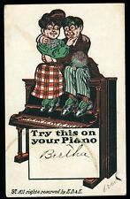 Couple Try This on Your Piano Artist Fred Vintage Comic Postcard Undivided Back picture