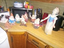 Vintage Walt Disney XL Snow White And The Seven Dwarfs Ceramic Figurines Set picture