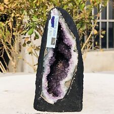 1.64lb A+ Natural Amethyst Geode Quartz Crystal Cluster Cathedral Energy healing picture