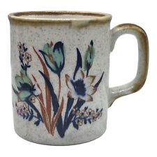 Vintage 1960s Otagiri Style MCM Floral Speckled Stoneware Mug Japan picture