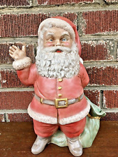 Vintage Waving Santa Claus with Toy Sack Duncan Ceramic Mold 1973 Hand Painted picture