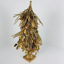 Table Top Mini Christmas Tree Gold Beaded Centerpiece 27” Decoration Decor picture