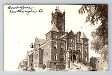 New Lexington OH-Ohio RPPC, Court House Buidling, Vintage c1940 Postcard picture