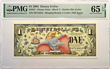 2005 $1 DUMBO DISNEY DOLLAR Bar Code PMG 65 Disney Store Serial #T0712823 7E picture
