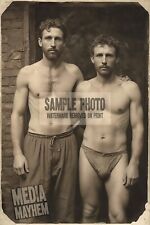 Two Rugged Young Men Shirtless Hugging Bulge Print 4x6 Gay Interest Photo #100 picture