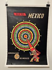 Fly to Mexico Aeronaves Original 1960's Travel Poster - 29