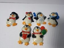 Vintage Arjon Fridge Magnets Penguins Set of 6 Plus 1 duplicate picture