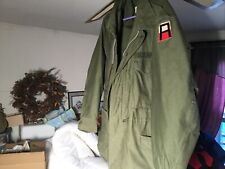 [RARE] VTG US ARMY COAT MANS WR SATEEN OLIVE GREEN 107 VIETNAM FIRST ARMY LARGE picture