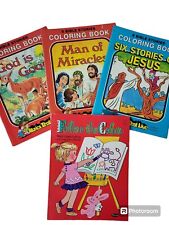 Vintage Children's Bible & Jesus 4 Coloring Books Illustrated 1981  READ  picture