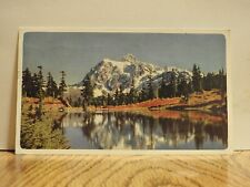 Mt Shuksan Mt Baker's Nat Forest Washington Lithograph Postcard Posted 1954 A446 picture