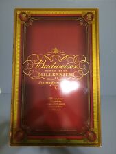 2000 Budweiser Millennium Limited Edition Bottle Four Glasses & Cover Box picture