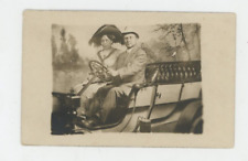 Vintage Postcard  AUTO   RPPC COUPLE TAKING PIC IN OPEN AUTOMOBILE    UNPOSTED picture
