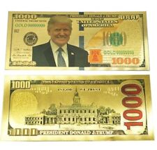 NEW PRESIDENT DONALD J TRUMP 1000 Dollar Bill Banknote Gold Foil  USA  picture