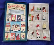 NIB Vintage Porcelain Circus Birthday Cake toppers/candle holders~early/mid cent picture