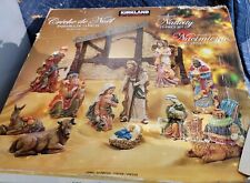 Kirkland Signature Large 13 Piece Nativity Set Wood Style Creche Costco 739800 picture