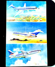 DELTA  AIRLINES Jet Airplane Large 1960's Vintage Collectible Photo Postcard picture