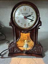 Vintage 1950's MasterCrafters Swinging Girl Clock Works as it should. New Bulb picture