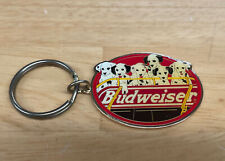 Vintage 1991 Budweiser Beer Enamel Keychain With Dalmatian - Qty Avail picture