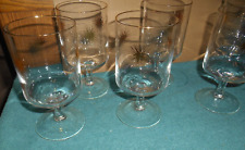 8 - Vintage Gold Atomic Starburst Cordial Glass Footed MCM Mid Century picture