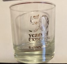 Vintage Pan Am Glass-50 Years Of Experience, Not chipped but well worn as shown picture