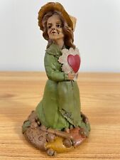 Peg 1989 TOM CLARK Green Dress Holding Heart GNOME Hand Signed Figurine 1989 picture