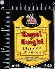 Royal Knight Blended Whiskey Label - MASSACHUSETTS picture