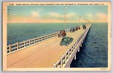 Tampa, Florida FL - Gandy Bridge - Six Miles Long - Vintage Postcard - Posted picture