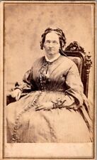 Older Woman, Nice Dress, Glasses, Missing Fingers, c1860, CDV Photo #2192 picture
