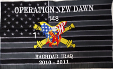 Operation New Dawn Baghdad Iraq 2010-2011 Embroidered Flag Banner 148th Regiment picture