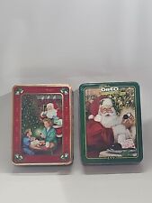 2 1993 1997 Oreo Cookie Christmas tins Storage Containers Fast Same Day shipping picture