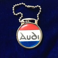 Vintage AUDI Car Keychain Part Metal & Enamel Fob / Pocket Watch Fob picture