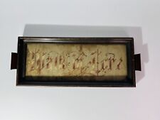 Antique Victorian Punched Paper Needle Point Walnut Frame “Walk In Love” Rustic picture