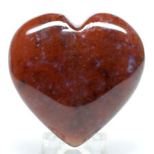 48mm Purple Red Pink Moss Agate Heart Natural Crystal Quartz Mineral Stone India picture