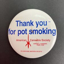 Vintage 1978 “Thank You For Pot Smoking” Button Pin  Retro Rare picture