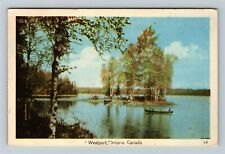 Westport, Ontario-Canada, Scenic Water View, Canoe, c1954 Vintage Postcard picture