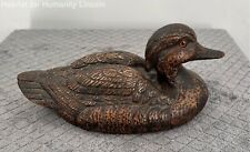 Vintage 1980's Woodcast Collectibles Solid Heavy Duck Sculpture-3.1 Lbs 9.75