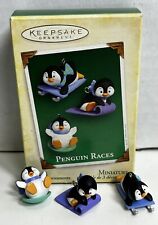Hallmark Penguin Races Set of 3 Miniature Keepsake Ornaments 2005 picture