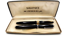 VTG Sheaffer's White Dot Snorkel Pen 14k & Esterbrook Pen in Sheaffer's Case. picture