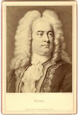 1870s CABINET CARD~GEORGE FRIDERIC HANDEL 1685-1759 COMPOSER from JAGER PAINTING picture