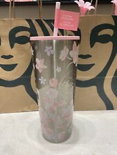 🌸 Starbucks 2024 Cherry Blossom Pink Stainless Steel Tumbler 24 oz Venti Cup 🌸 picture